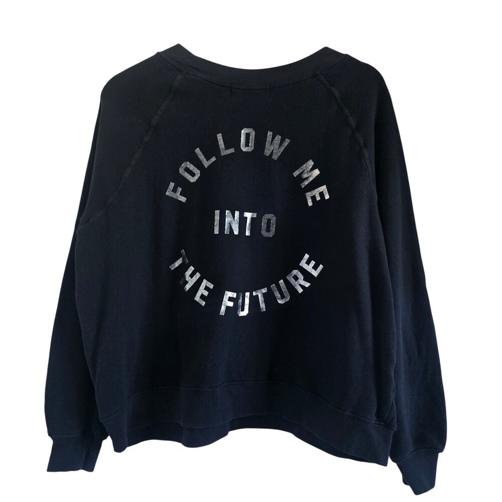 Wildfox Couture Womens Relaxed Sweatshirt Black-S Follow Me Into The Future